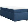 vidaXL Letto a molle con materasso blu 80x200 cm in tessuto