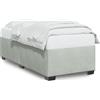 vidaXL Struttura letto senza materasso grigio chiaro 90x190 cm in velluto