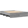 vidaXL Struttura letto grigio Sonoma 150x200 cm in materiale ligneo