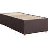 vidaXL Struttura letto senza materasso marrone scuro 90x200 cm tessuto