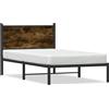vidaXL Letto in metallo senza materasso rovere fumé 100x190 cm