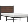 vidaXL Letto in metallo senza materasso effetto rovere marrone 90x200 cm