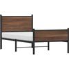 vidaXL Letto in metallo senza materasso effetto rovere marrone 90x190 cm