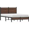 vidaXL Letto in metallo senza materasso effetto rovere marrone 120x190 cm