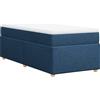 vidaXL Letto a molle con materasso blu 80x200 cm in tessuto