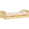 vidaXL Letto da giorno con 2 cassetti IRUN 90x200 cm in legno di pino massiccio