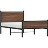 vidaXL Letto in metallo senza materasso effetto rovere 100x200 cm