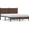 vidaXL Letto in metallo senza materasso effetto rovere marrone 150x200 cm