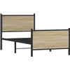 vidaXL Letto in metallo senza materasso rovere Sonoma 80x200 cm