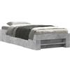 vidaXL Struttura per letto grigio cemento 90x190 cm Materiale a base di legno