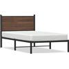 vidaXL Letto in metallo senza materasso effetto rovere marrone 100x190 cm