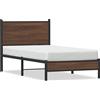 vidaXL Letto in metallo senza materasso effetto rovere marrone 80x200 cm