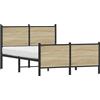 vidaXL Letto in metallo senza materasso rovere Sonoma 120x190 cm