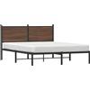 vidaXL Letto in metallo senza materasso effetto rovere marrone 150x200 cm