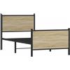 vidaXL Letto in metallo senza materasso rovere Sonoma 90x200 cm