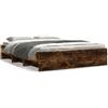 vidaXL Struttura letto senza materasso rovere affumicato 150x200 cm materiale a base di legno