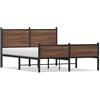 vidaXL Letto in metallo senza materasso effetto rovere 140x190 cm