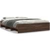 vidaXL Struttura letto senza materasso Rovere marrone 150x200 cm Materiale a base di legno