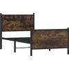 vidaXL Letto in metallo senza materasso rovere fumé 80x200 cm