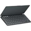 Logitech Keys-To-Go 2 per iPad - Tastatur - cover incorporata - kabellos - Bluetooth LE - AZERTY - Französisch - Graphite