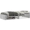 vidaXL Struttura letto grigio cemento 75x190 cm Materiale a base di legno