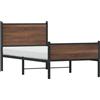 vidaXL Letto in metallo senza materasso aspetto rovere marrone 75x190 cm