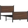 vidaXL Letto in metallo senza materasso effetto rovere marrone 90x190 cm