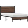 vidaXL Letto in metallo senza materasso effetto rovere marrone 100x200 cm