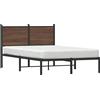 vidaXL Letto in metallo senza materasso effetto rovere marrone 120x200 cm