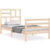 vidaXL Letto in legno massiccio con testiera 100x200 cm