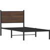 vidaXL Letto in metallo senza materasso effetto rovere marrone 80x200 cm