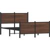 vidaXL Letto in metallo senza materasso effetto rovere marrone 120x190 cm