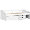 vidaXL Divano letto con 3 cassetti IRUN Bianco 90x200cm Legno massello di pino