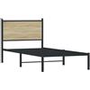 vidaXL Letto in metallo senza materasso rovere Sonoma 90x190 cm