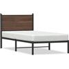 vidaXL Letto in metallo senza materasso aspetto rovere marrone 75x190 cm