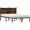 vidaXL Letto in metallo senza materasso rovere fumé 120x200 cm