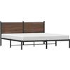 vidaXL Letto in metallo senza materasso effetto rovere marrone 180x200 cm