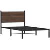 vidaXL Letto in metallo senza materasso effetto rovere marrone 100x200 cm