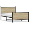 vidaXL Letto in metallo senza materasso rovere Sonoma 100x200 cm