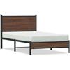 vidaXL Letto in metallo senza materasso effetto rovere marrone 100x190 cm