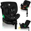Lionelo Seggiolino auto Lionelo Harmony i-Size, base EasyTurn a 360°, ISOFIX e gambe di supporto, BuckleAlarm, protezione dagli impatti laterali, poggiatesta e schienale regolabili - Nero
