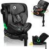 Lionelo Seggiolino auto Lionelo Harmony i-Size, base EasyTurn a 360°, ISOFIX e gambe di supporto, BuckleAlarm, protezione dagli impatti laterali, poggiatesta e schienale regolabili - Grigio scuro