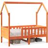 vidaXL Letto per bambini casa letto cera marrone 80x160 cm legno di pino massiccio