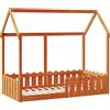 vidaXL Letto per bambini casa letto cera marrone 80x160 cm legno di pino massiccio