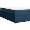 vidaXL Letto a molle con materasso blu 90x190 cm in tessuto