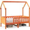 vidaXL Letto per bambini casa letto cera marrone 70x140 cm pino