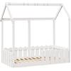 vidaXL Letto per bambini casa letto bianco 70x140 cm in legno di pino massiccio