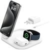 Belkin BOOST Charge 3in1 Qi2 15W stazione di ricarica magnetica bianca WIZ029vfWH
