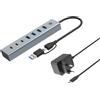 CONCEPTRONIC USB-Hub 7-Port 3.2/C->4x3.0 3xUSB-C m.Netz. gr