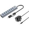 CONCEPTRONIC USB-Hub 7-Port 3.0 ->7x3.0 +TypC 5Gbps m.Nz gr